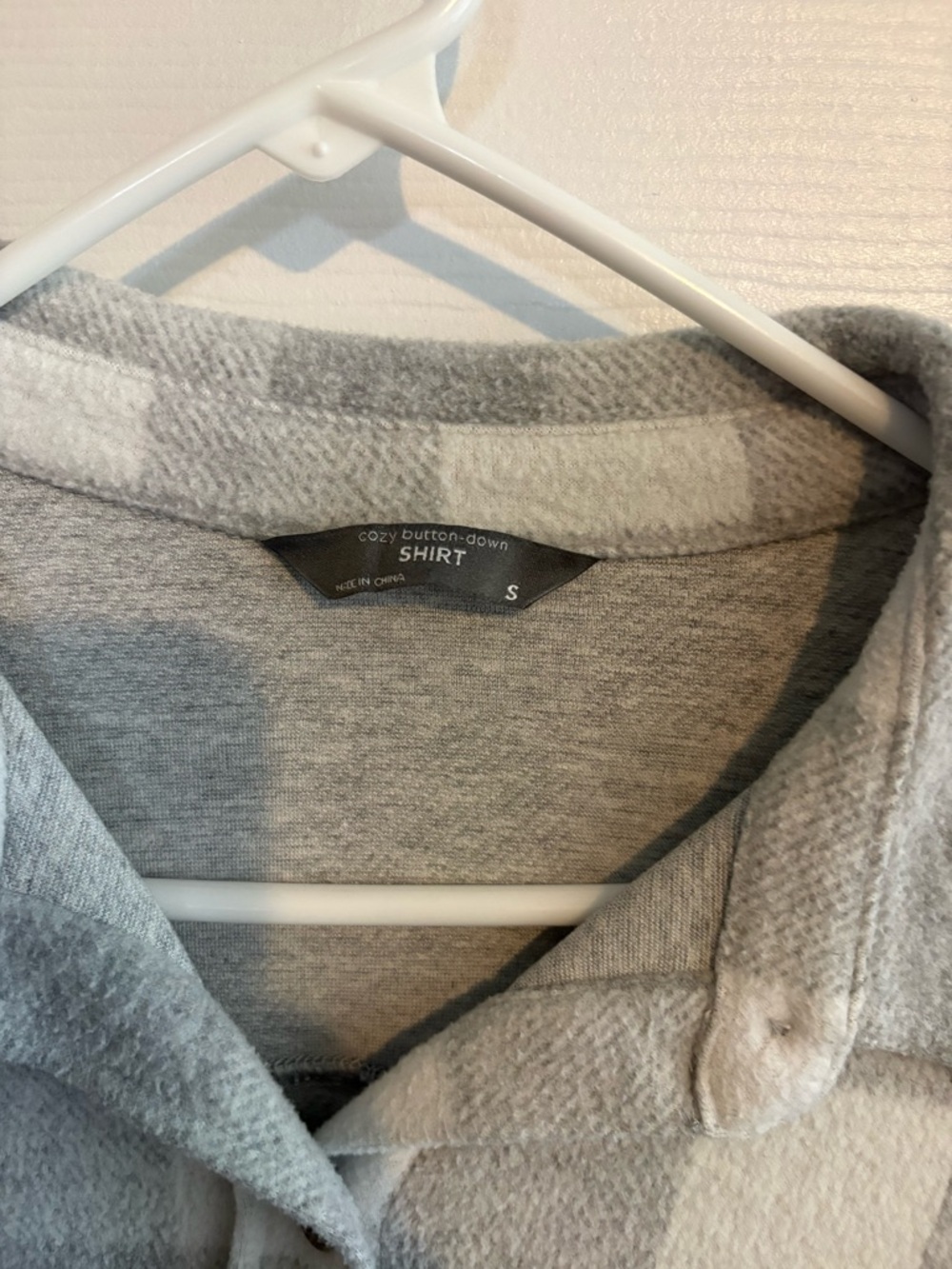 Gray & White Plaid Button-Up Shacket - Picture 3 of 4